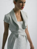  Debut Lurex brocade shift dress �70 (tbc) and Debut Lurex brocade shrug �40 (tbc) with waistline bow from Spring/Summer '06 Womenswear at Designers at Debenhams.  Image courtesy Debenhams plc.